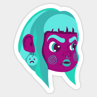 Angry Girl Sticker